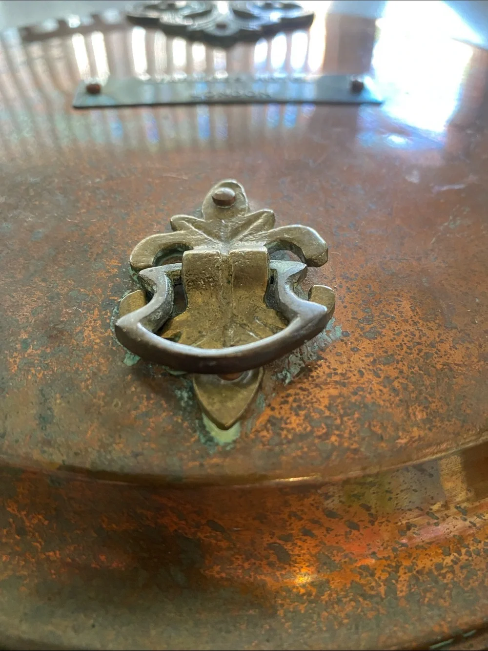 Vintage Claridges Hotel London Copper Brass Bed Warmer Pan Wood Handle